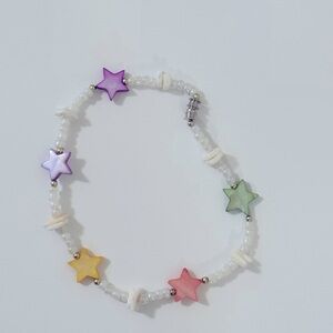 Star and White Bead Bracelet